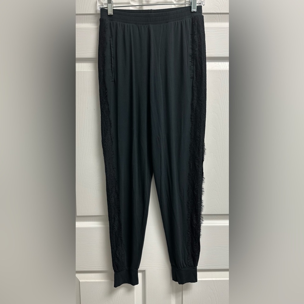 Cosabella Black Lace Trim Pajama Pants